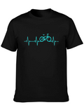 Heartbeat Bicycle Black T-Shirt product image 1