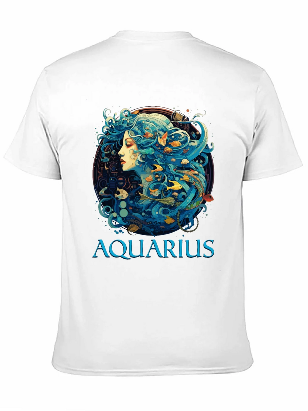 Aquarius Zodiac T-Shirt Black Cotton Tee product image 10