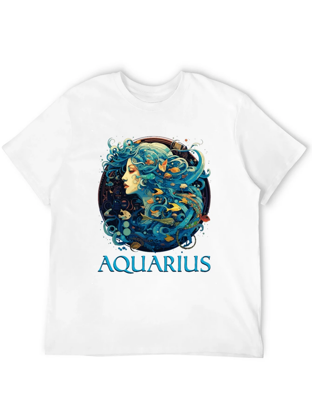 Aquarius Zodiac T-Shirt Black Cotton Tee product image 11