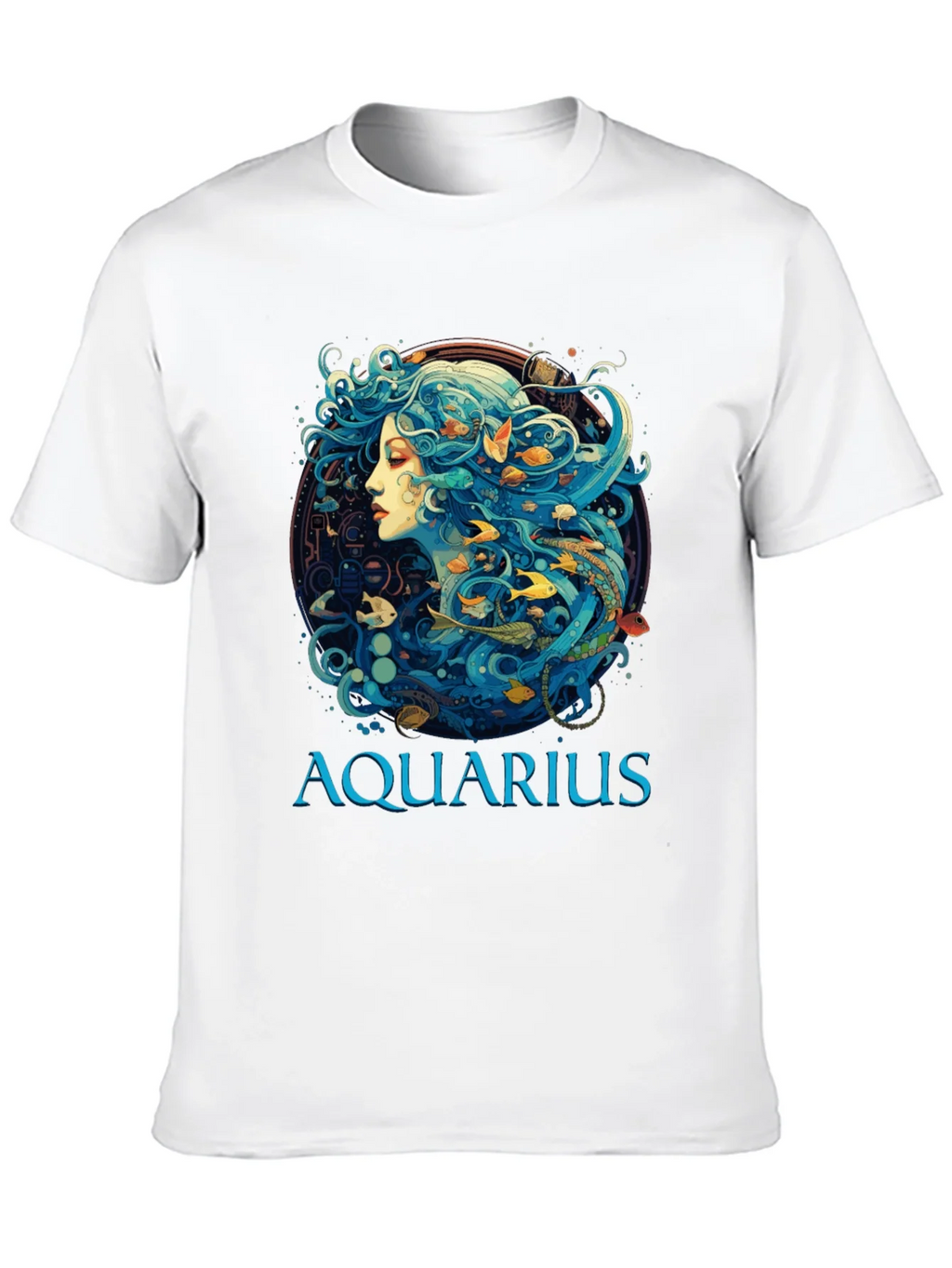 Aquarius Zodiac T-Shirt Black Cotton Tee product image 9