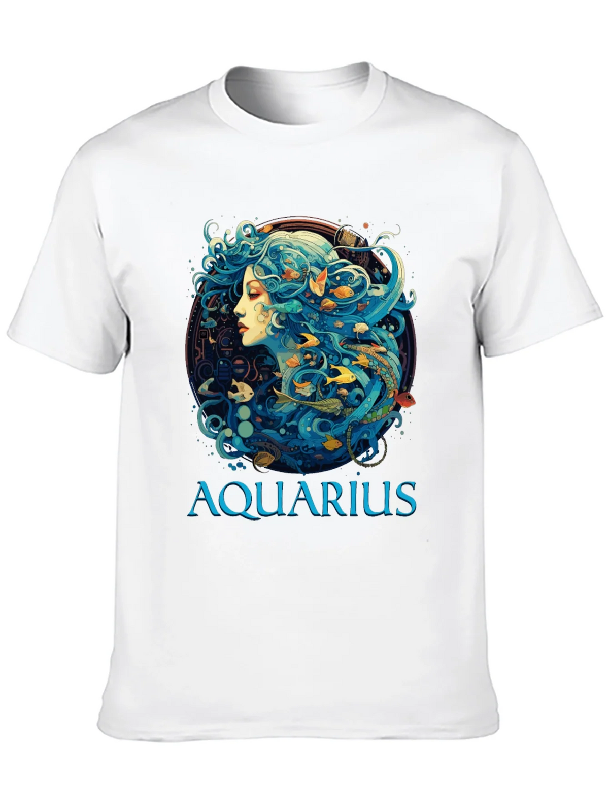 Aquarius Zodiac T-Shirt Black Cotton Tee product image 9