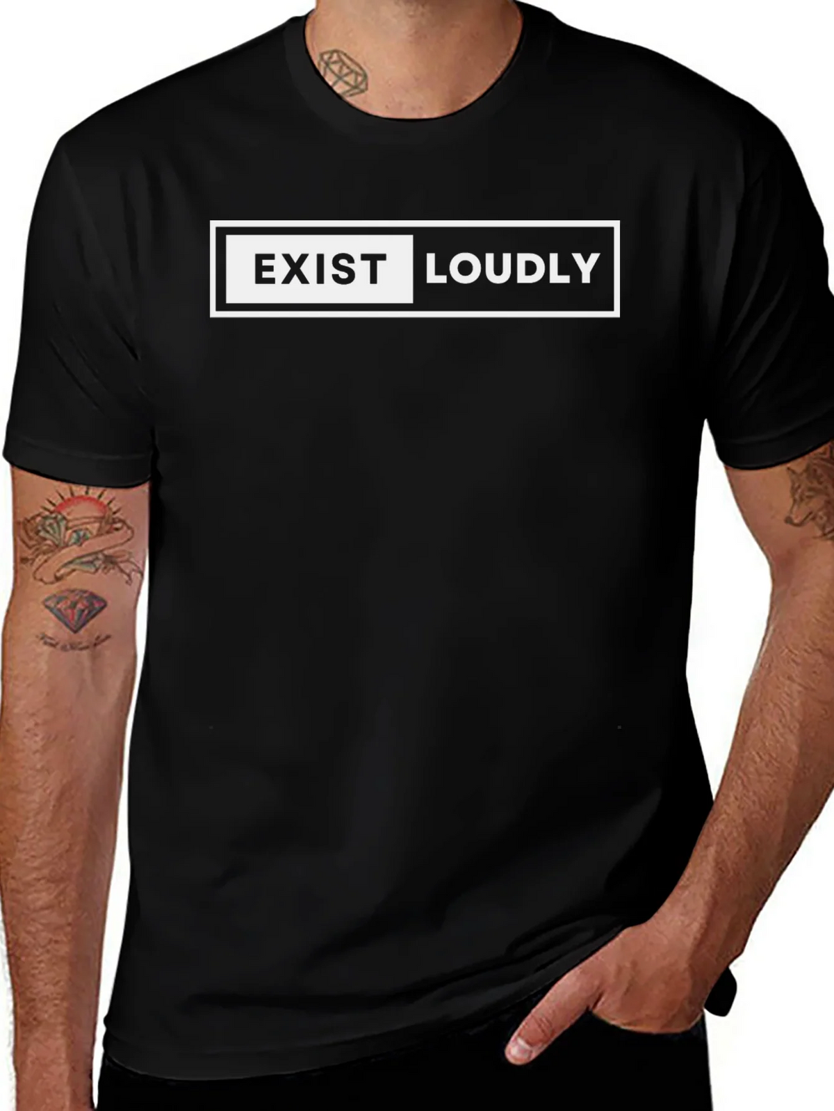 Exist Loudly Graphic T-Shirt - Bold Statement Tee product image 1