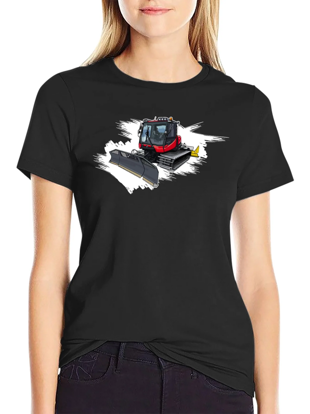 Snow Groomer Graphic Tee - Black Cotton Shirt product image 2