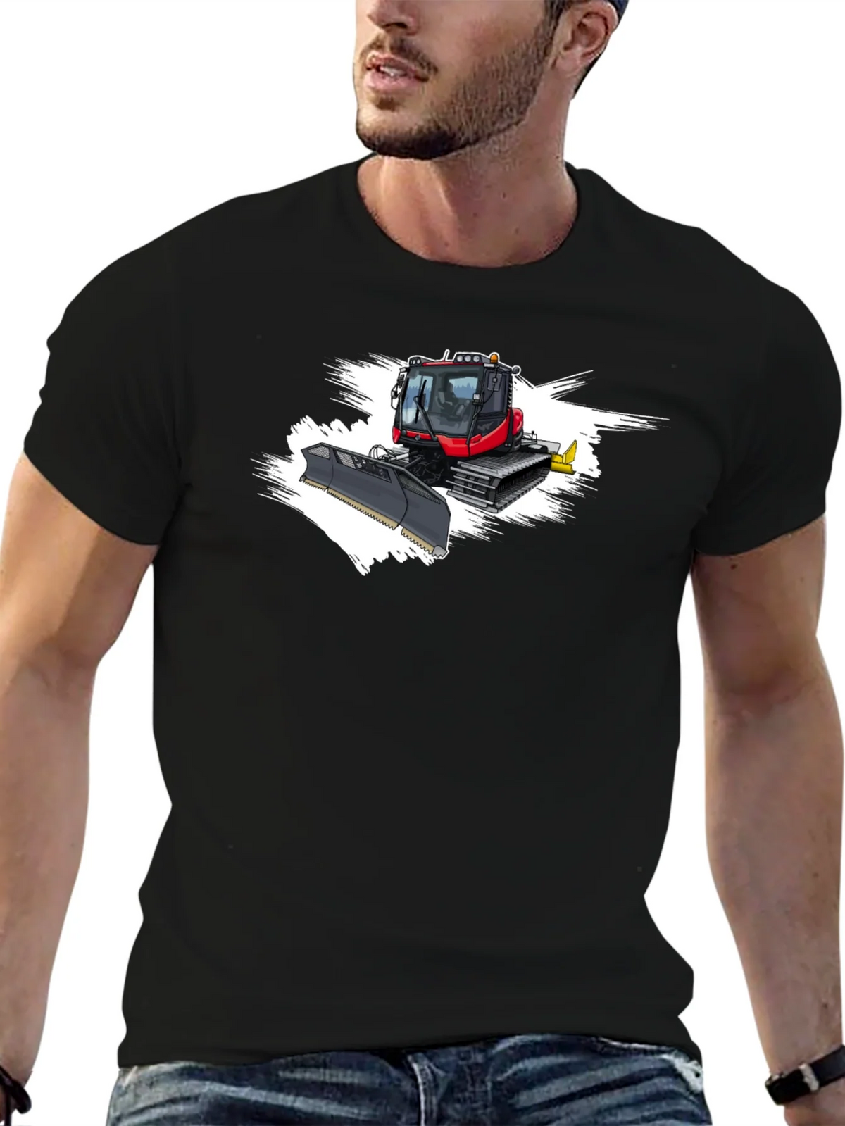 Snow Groomer Graphic Tee - Black Cotton Shirt product image 6