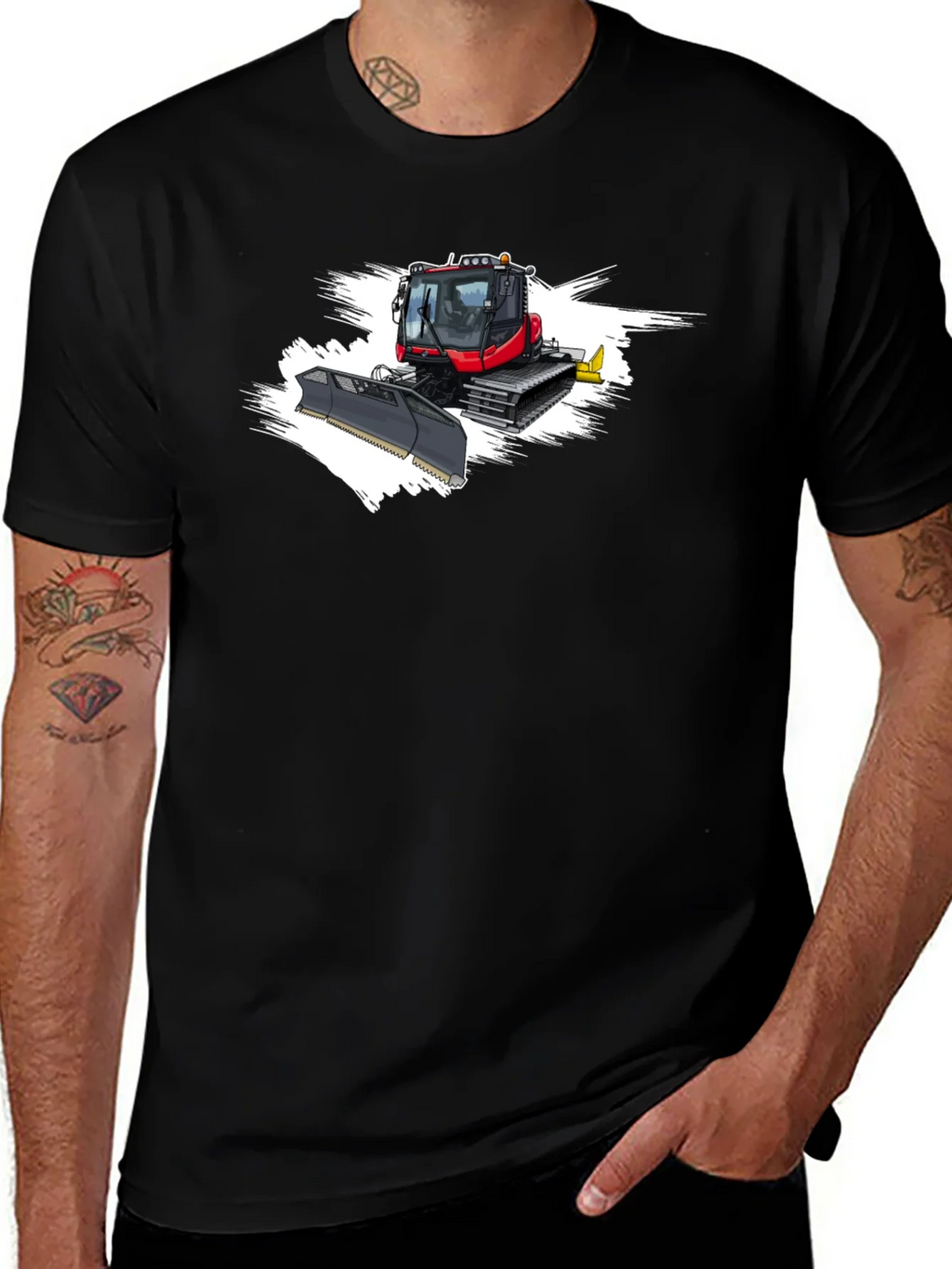 Snow Groomer Graphic Tee - Black Cotton Shirt product image 1