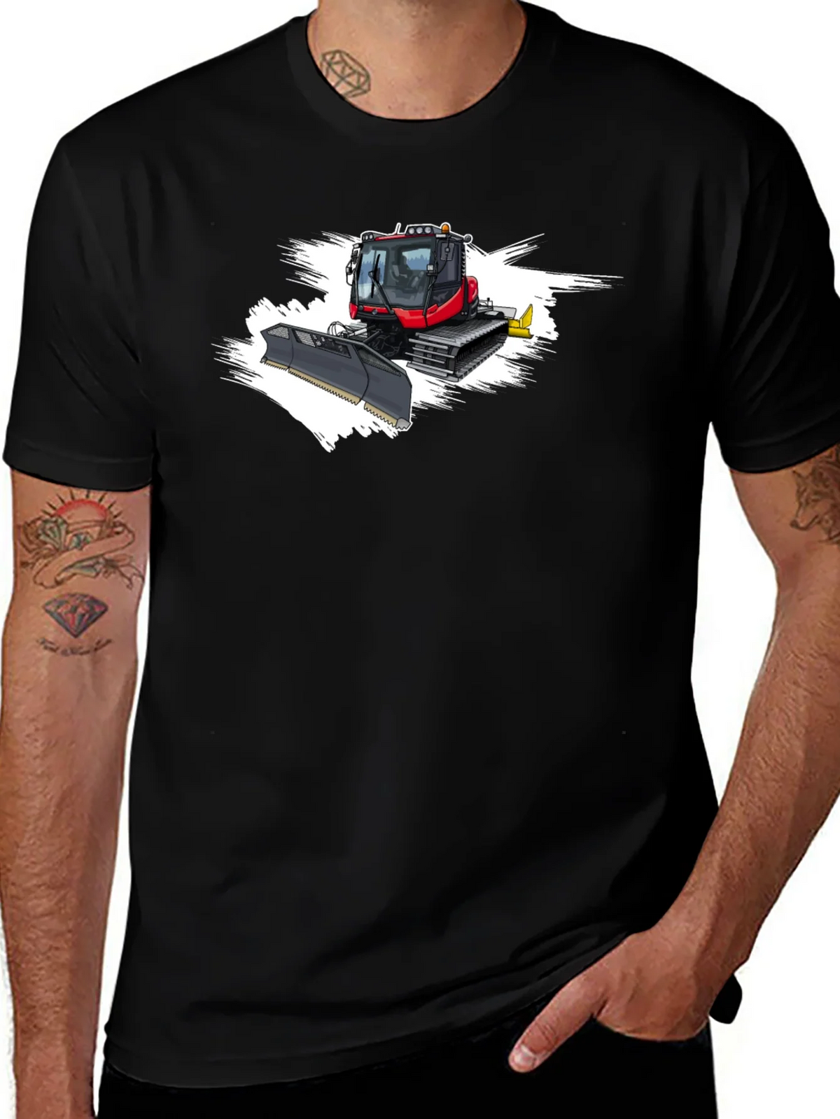 Snow Groomer Graphic Tee - Black Cotton Shirt product image 1