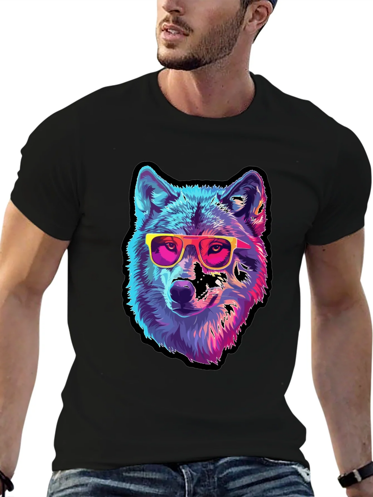Cool Wolf Graphic Tee - Black product image 6