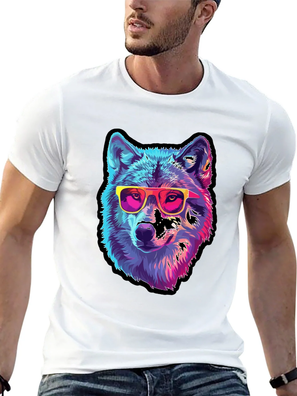 Cool Wolf Graphic Tee - Black product image 12
