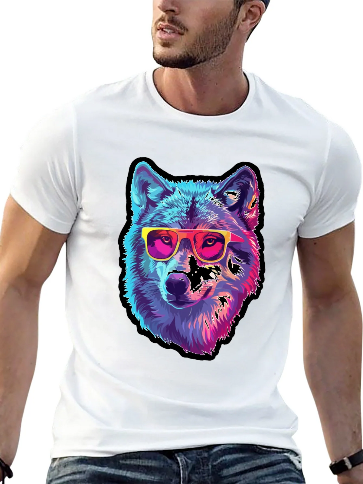 Cool Wolf Graphic Tee - Black product image 12
