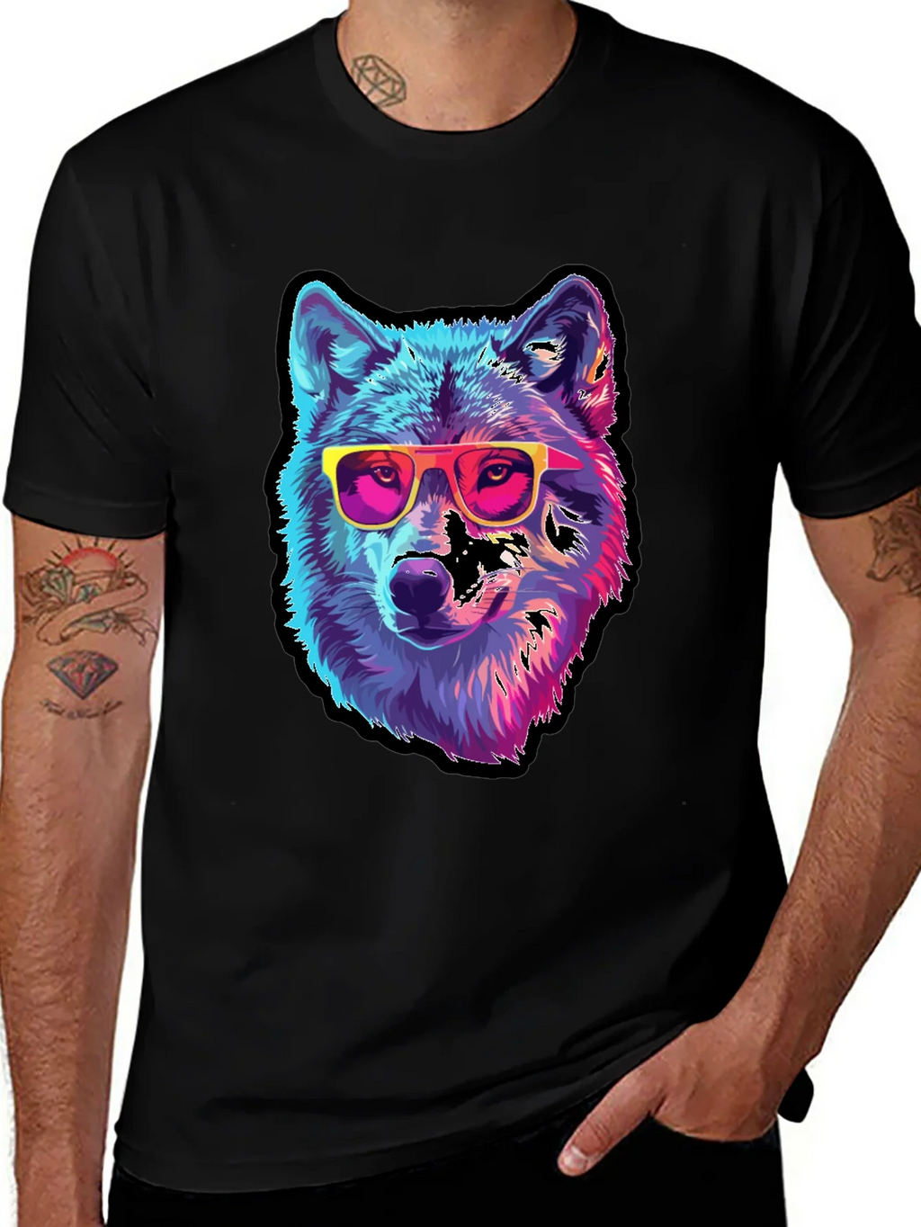 Cool Wolf Graphic Tee - Black product image 1