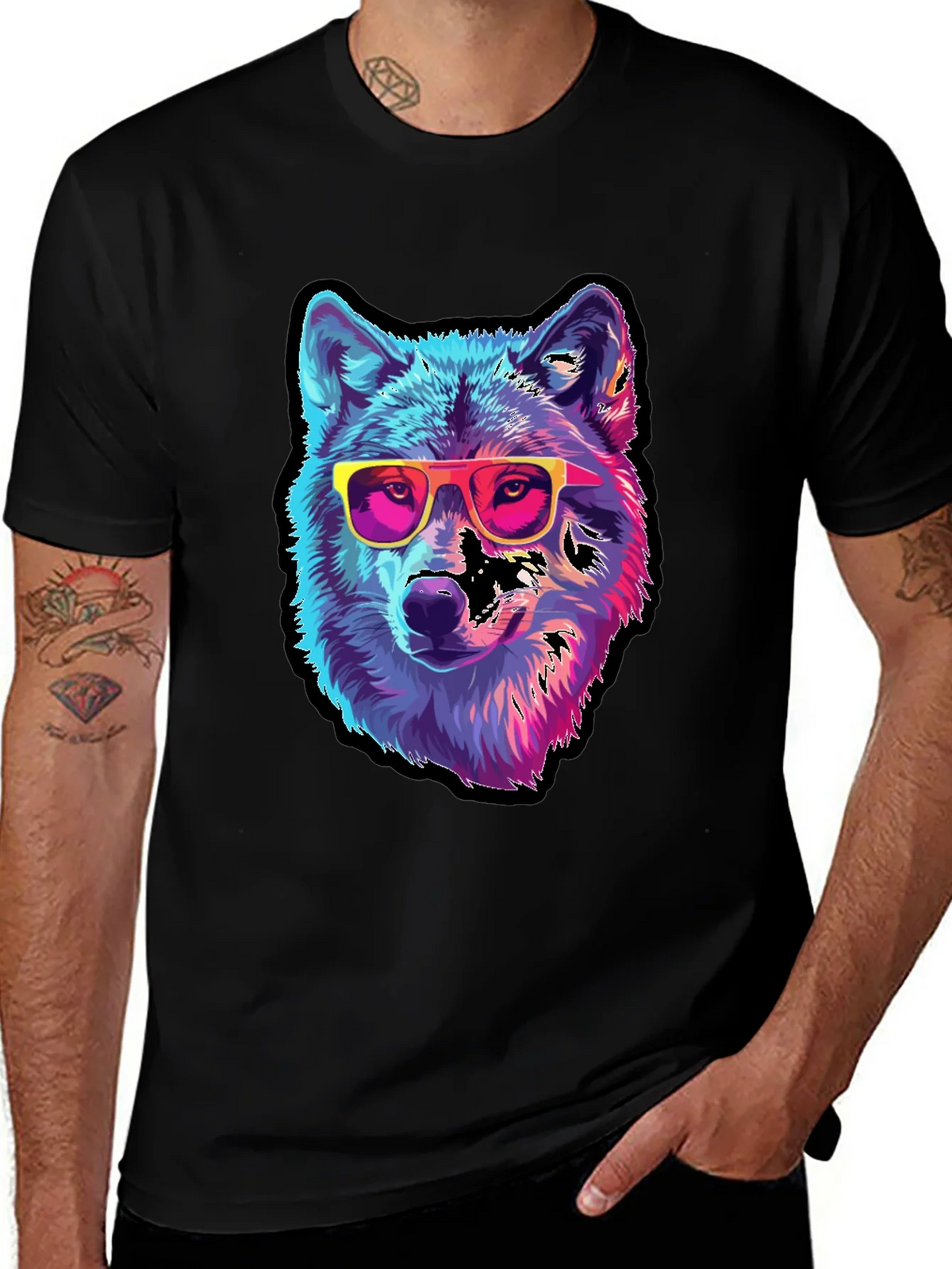 Cool Wolf Graphic Tee - Black product image 1