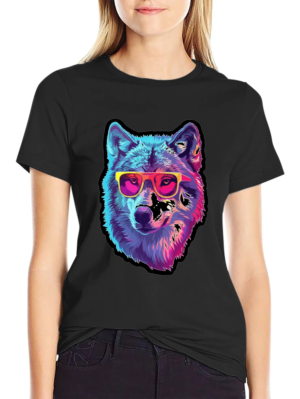 Cool Wolf Graphic Tee - Black product image 2
