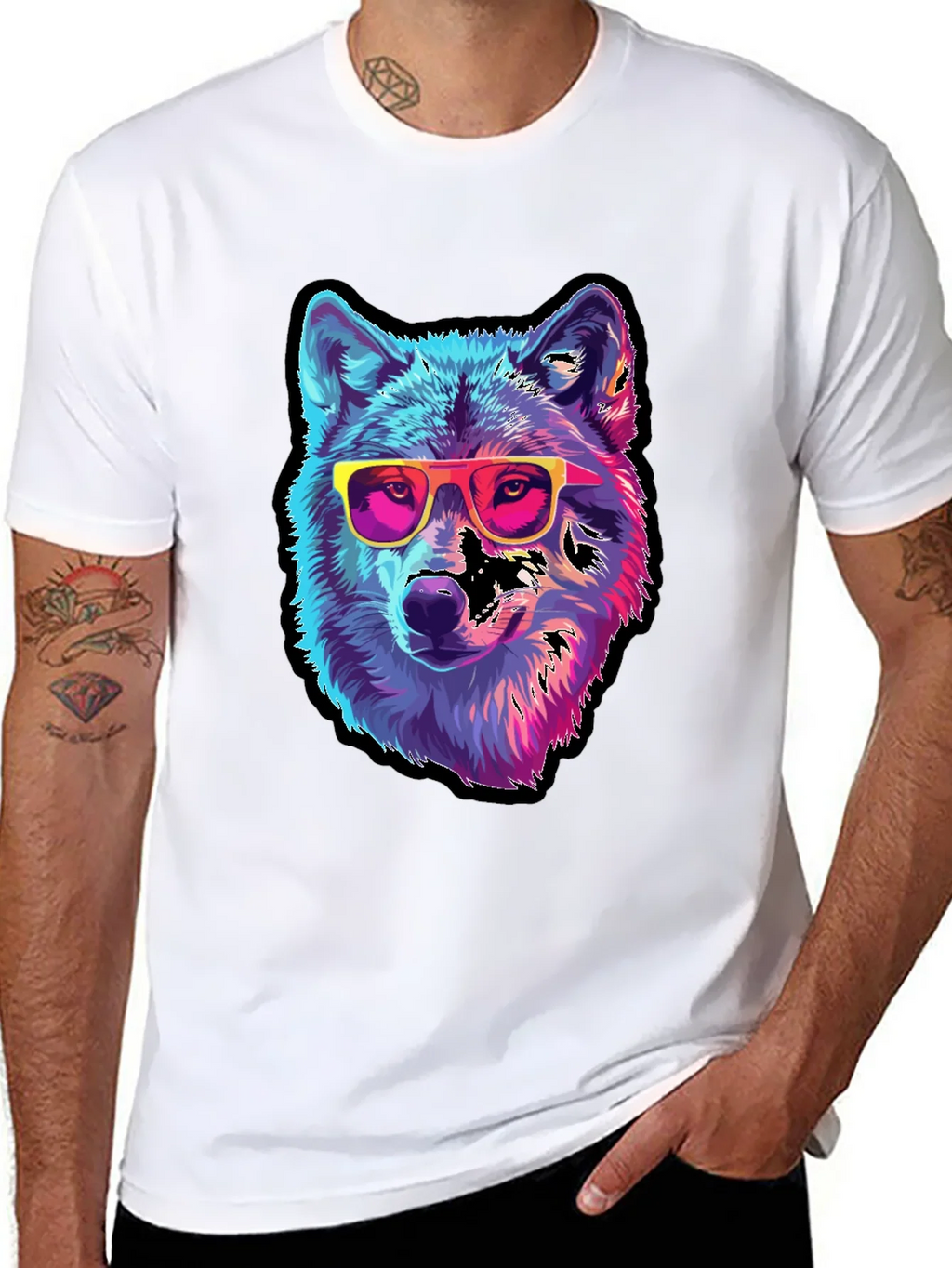 Cool Wolf Graphic Tee - Black product image 7