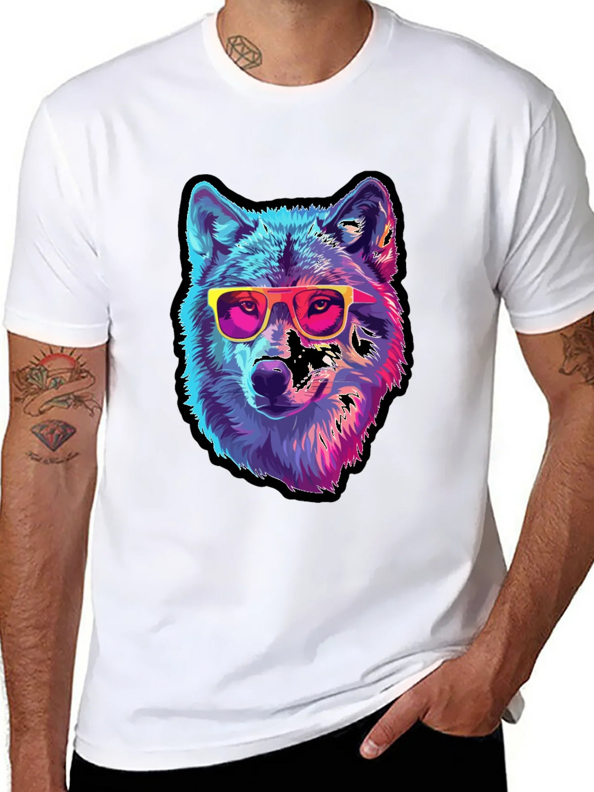 Cool Wolf Graphic Tee - Black product image 7