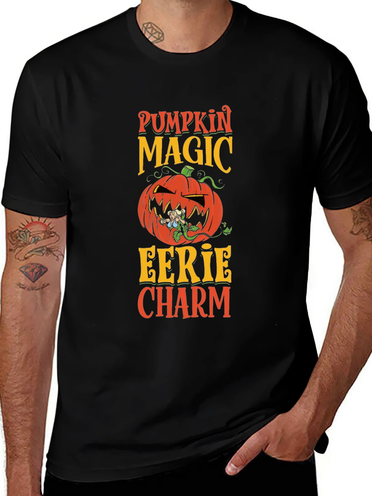 Pumpkin Magic Eerie Charm Halloween T-Shirt product image 1