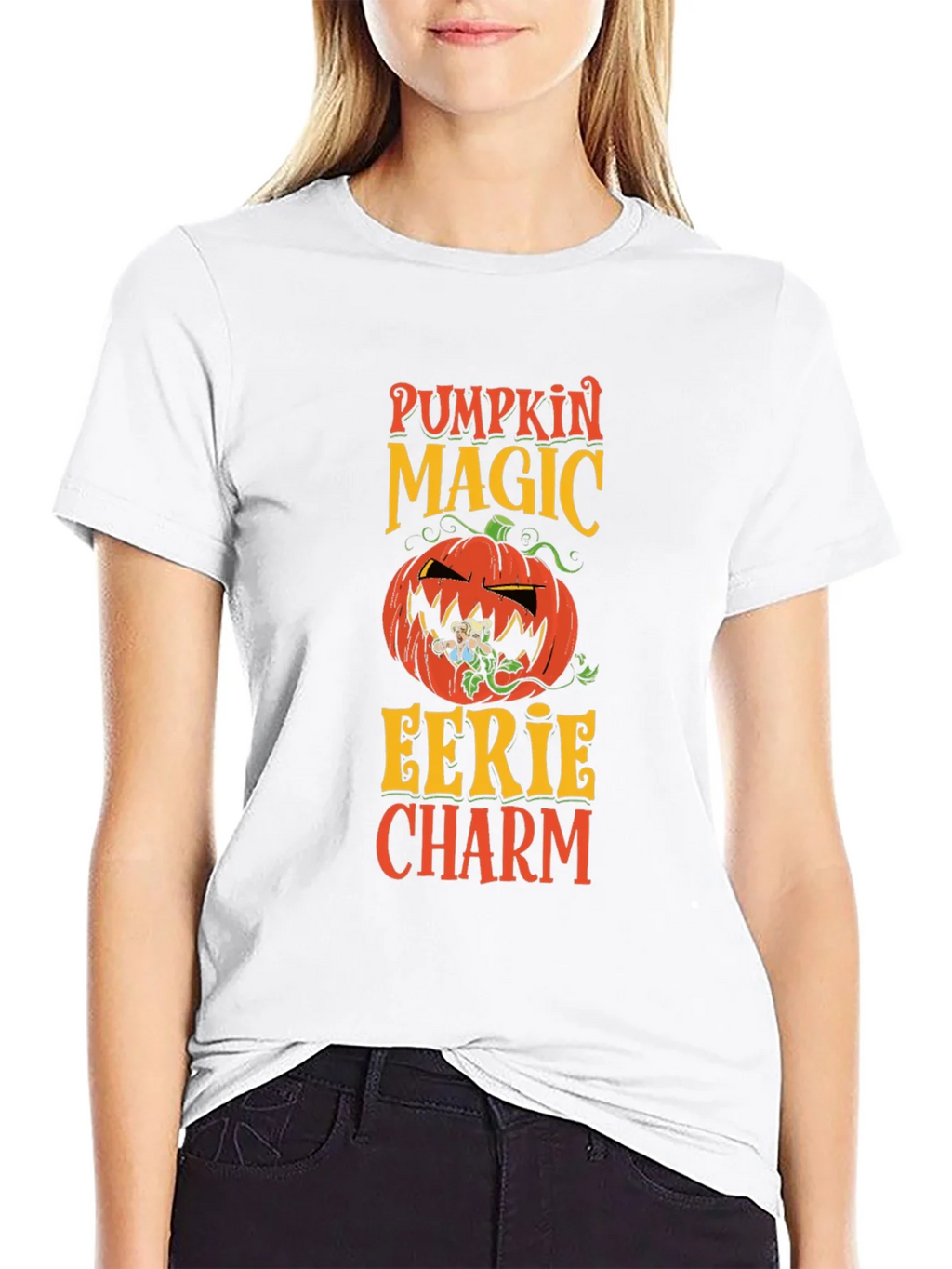 Pumpkin Magic Eerie Charm Halloween T-Shirt product image 7
