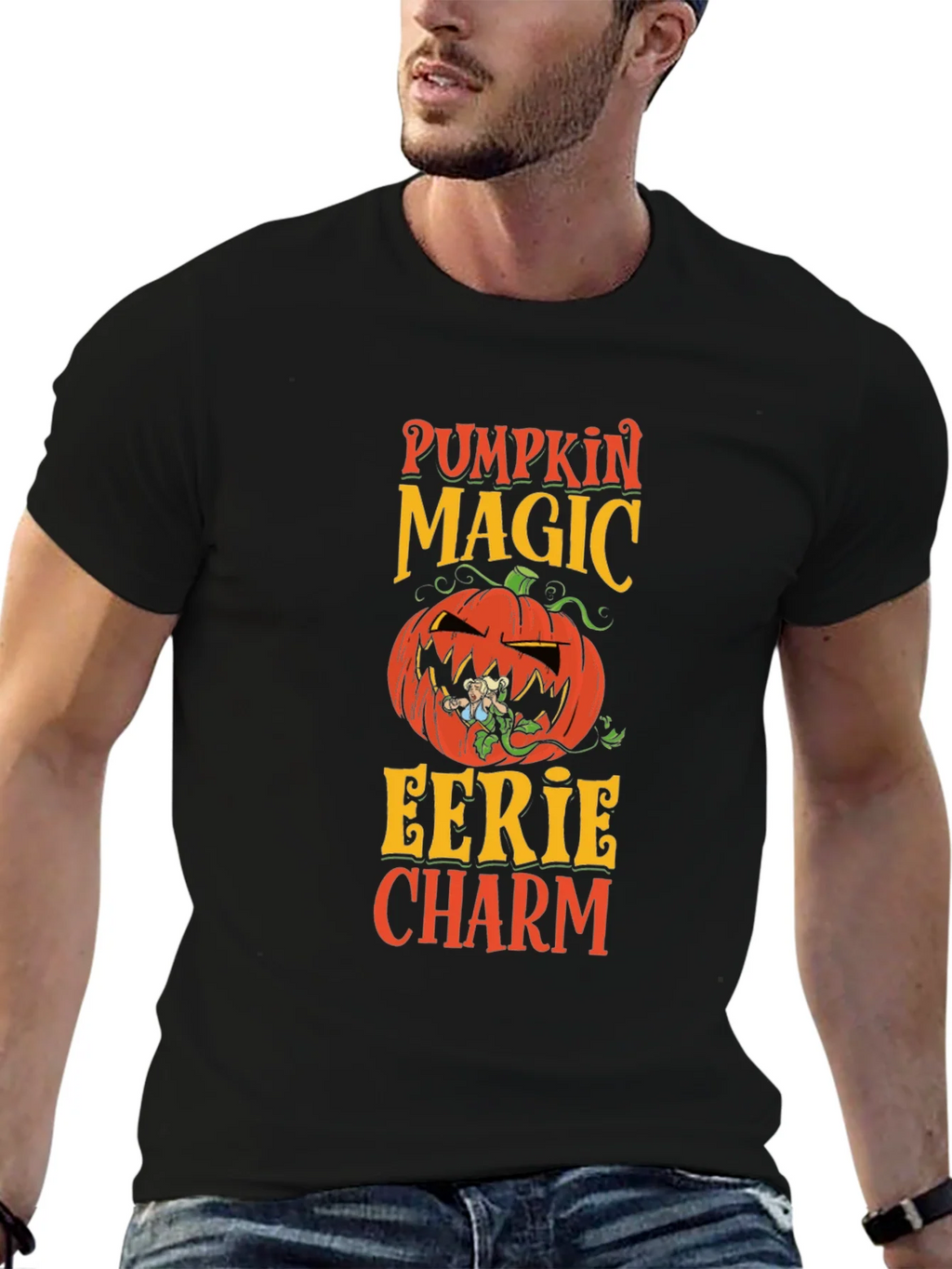 Pumpkin Magic Eerie Charm Halloween T-Shirt product image 6
