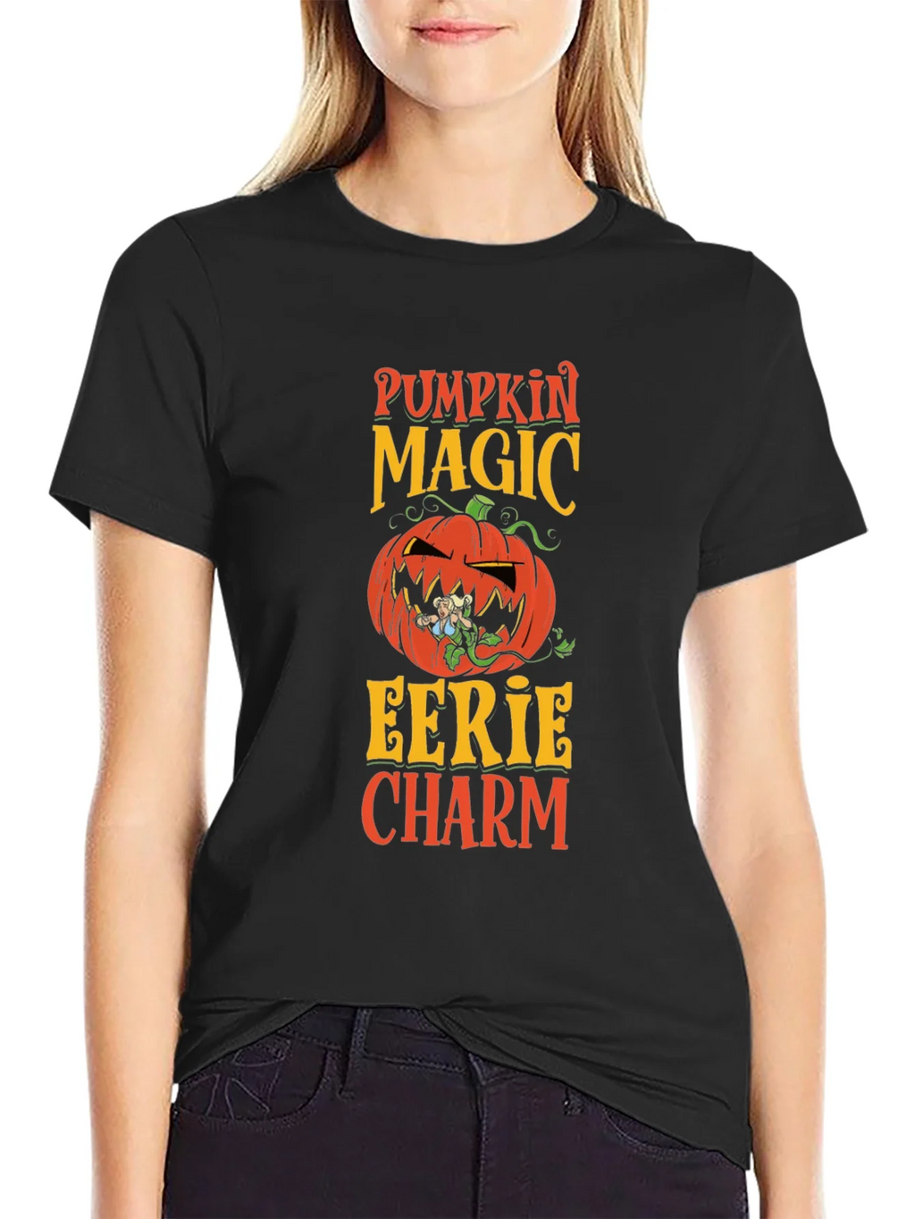 Pumpkin Magic Eerie Charm Halloween T-Shirt product image 2