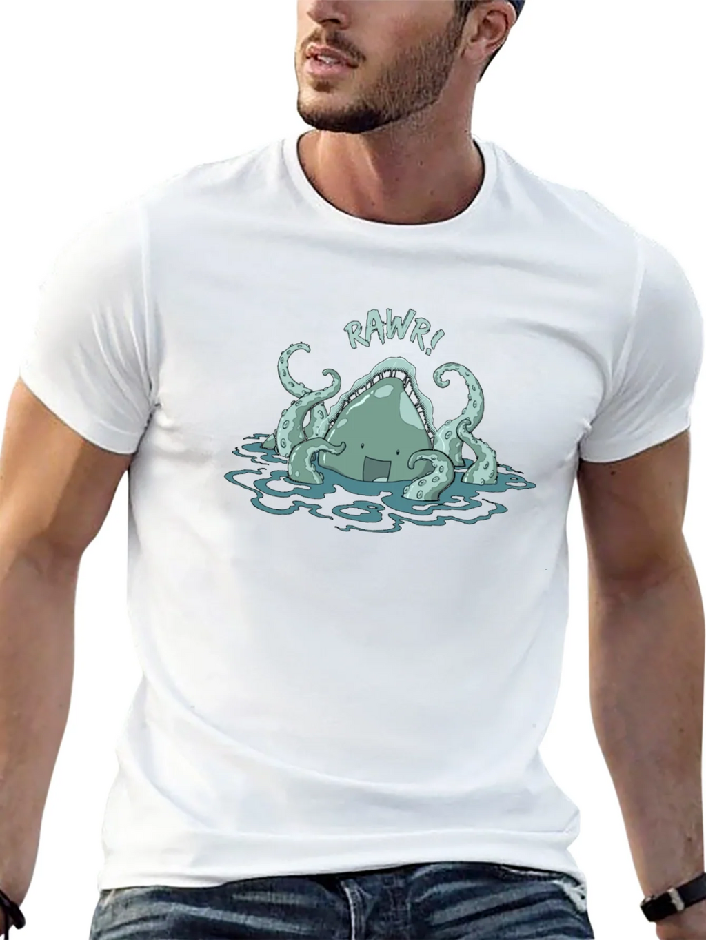 Rawr! Kraken Graphic Tee - Black Cotton T-Shirt product image 12