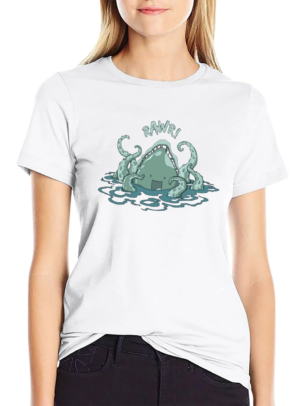 Rawr! Kraken Graphic Tee - Black Cotton T-Shirt product image 8
