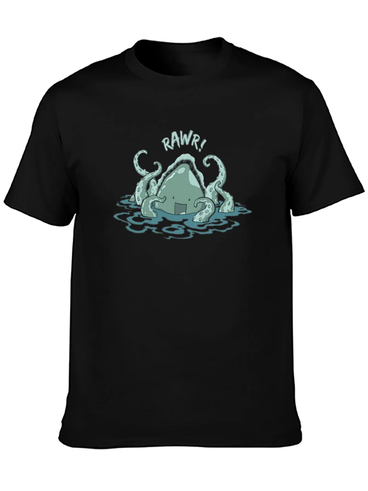Rawr! Kraken Graphic Tee - Black Cotton T-Shirt product image 3