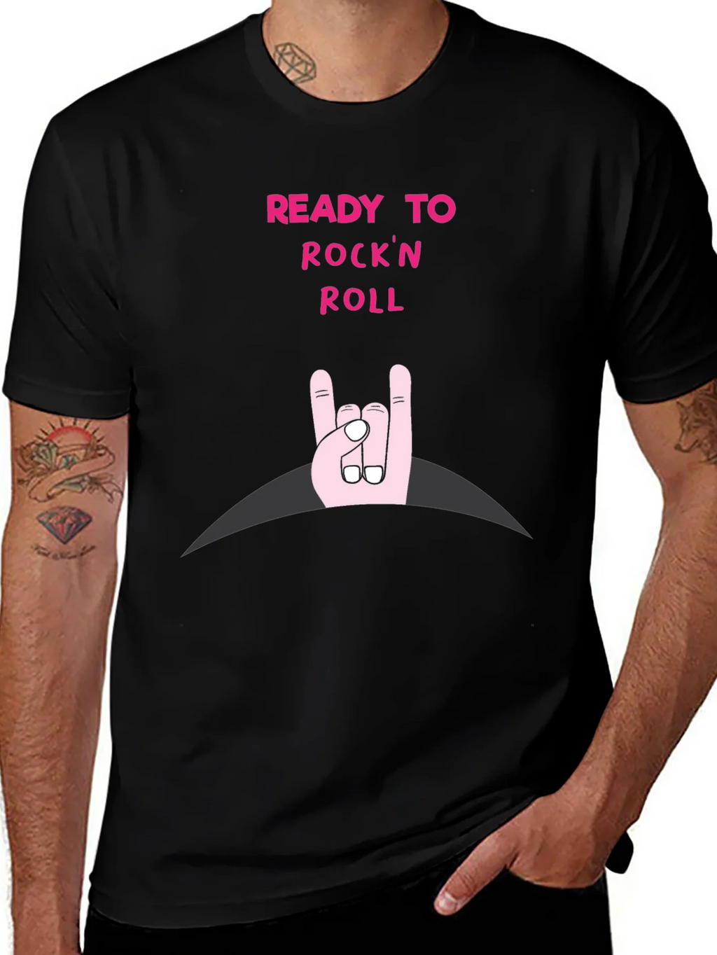 Ready to Rockn Roll Black T-Shirt product image 1