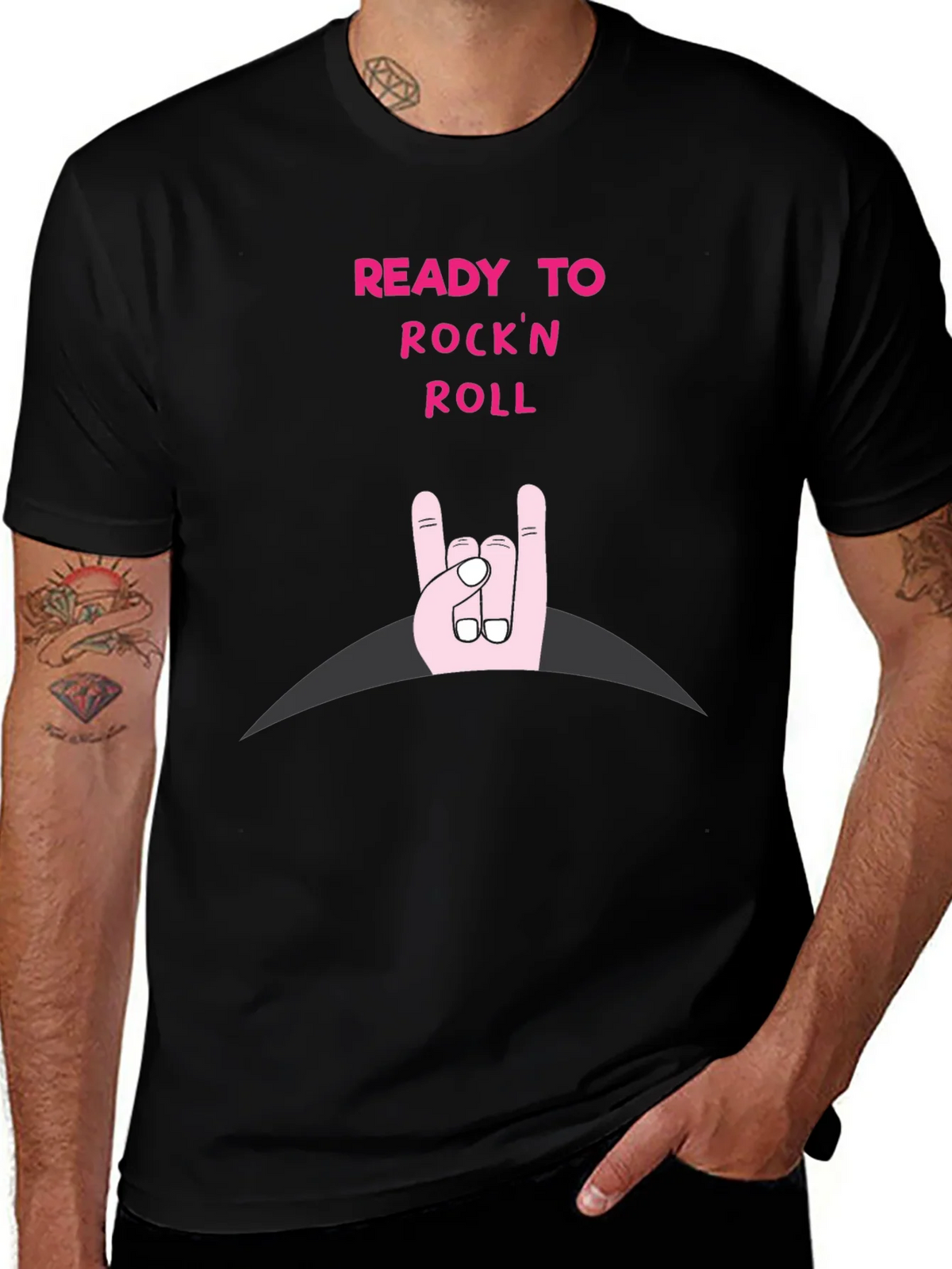 Ready to Rockn Roll Black T-Shirt product image 1