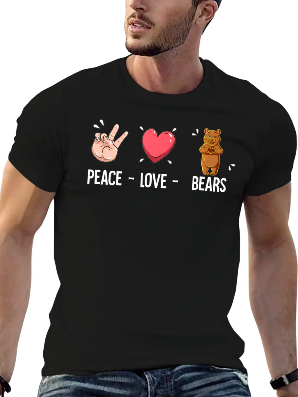 Peace Love Bears Graphic T-Shirt product image 6