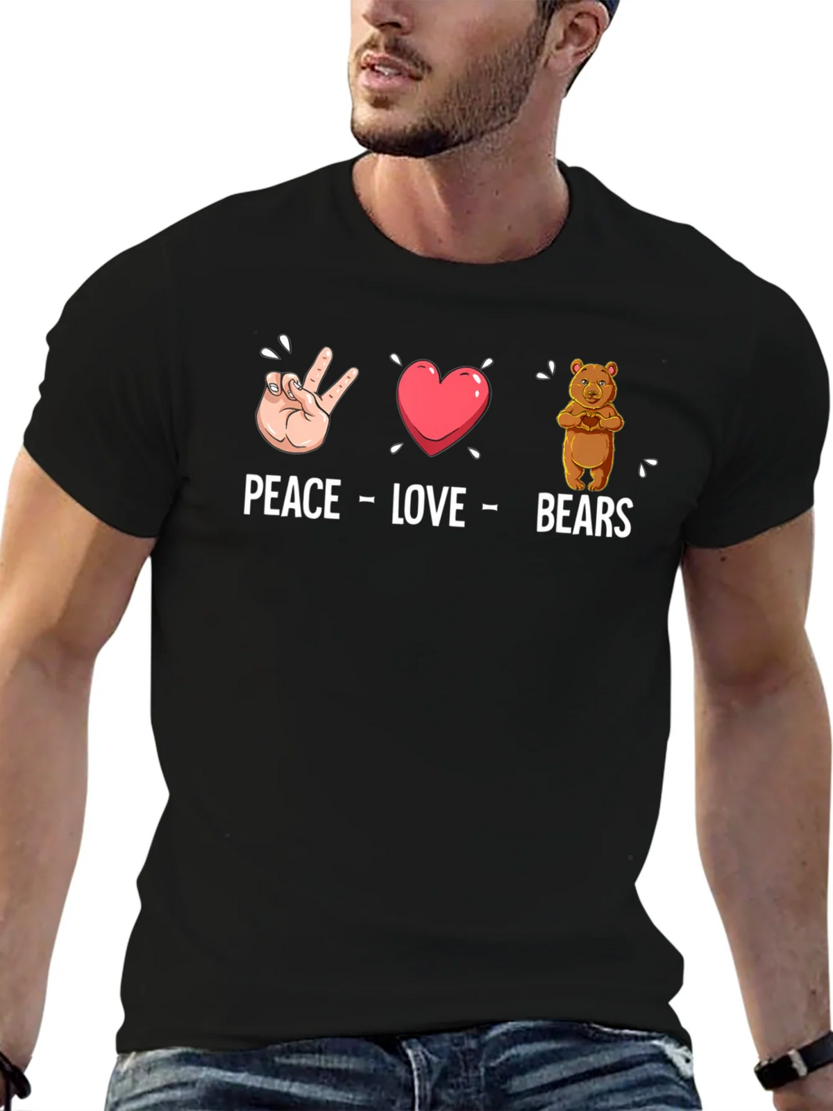 Peace Love Bears Graphic T-Shirt product image 6