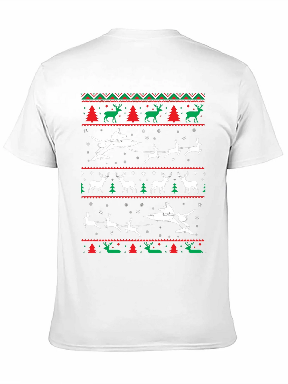 Festive Christmas Airplane & Reindeer Novelty T-Shirt product image 10