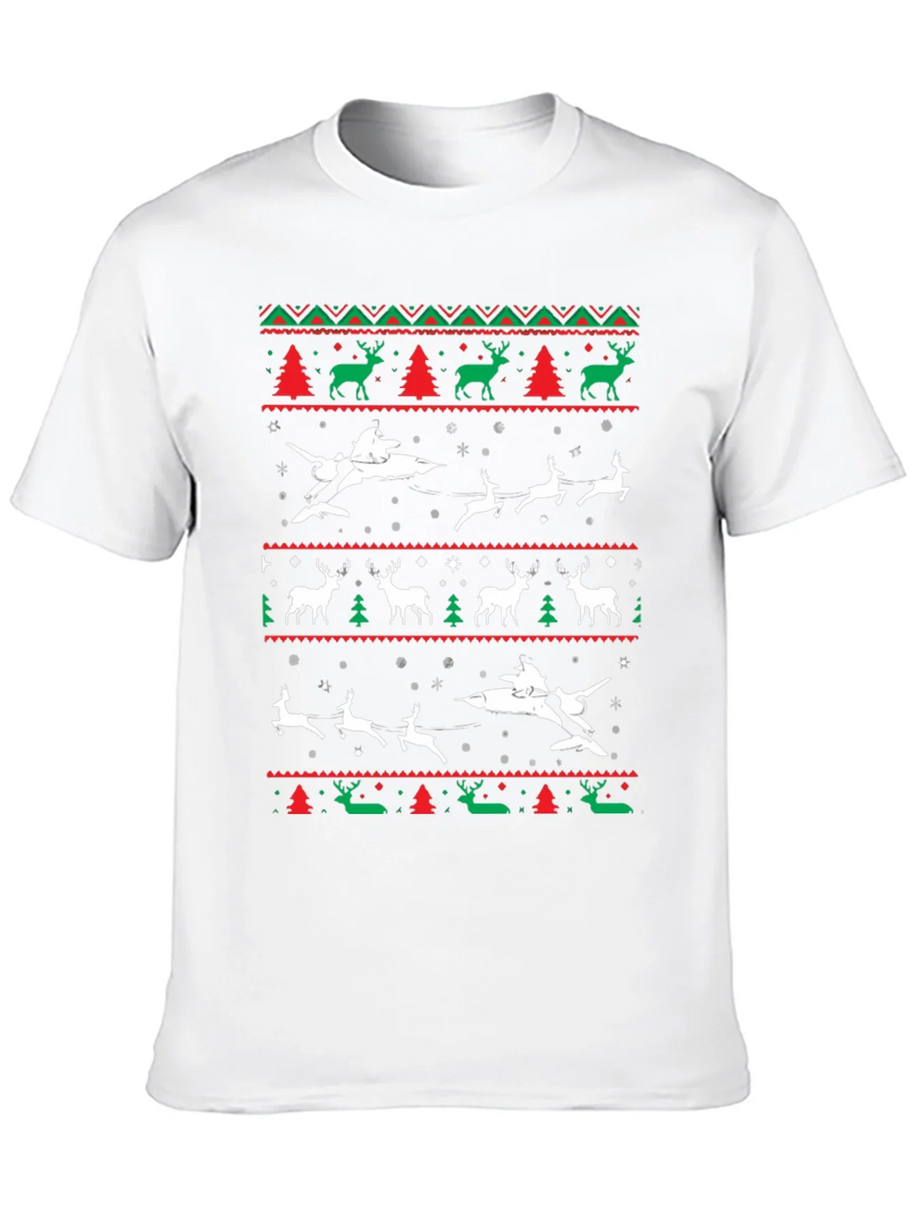 Festive Christmas Airplane & Reindeer Novelty T-Shirt product image 9