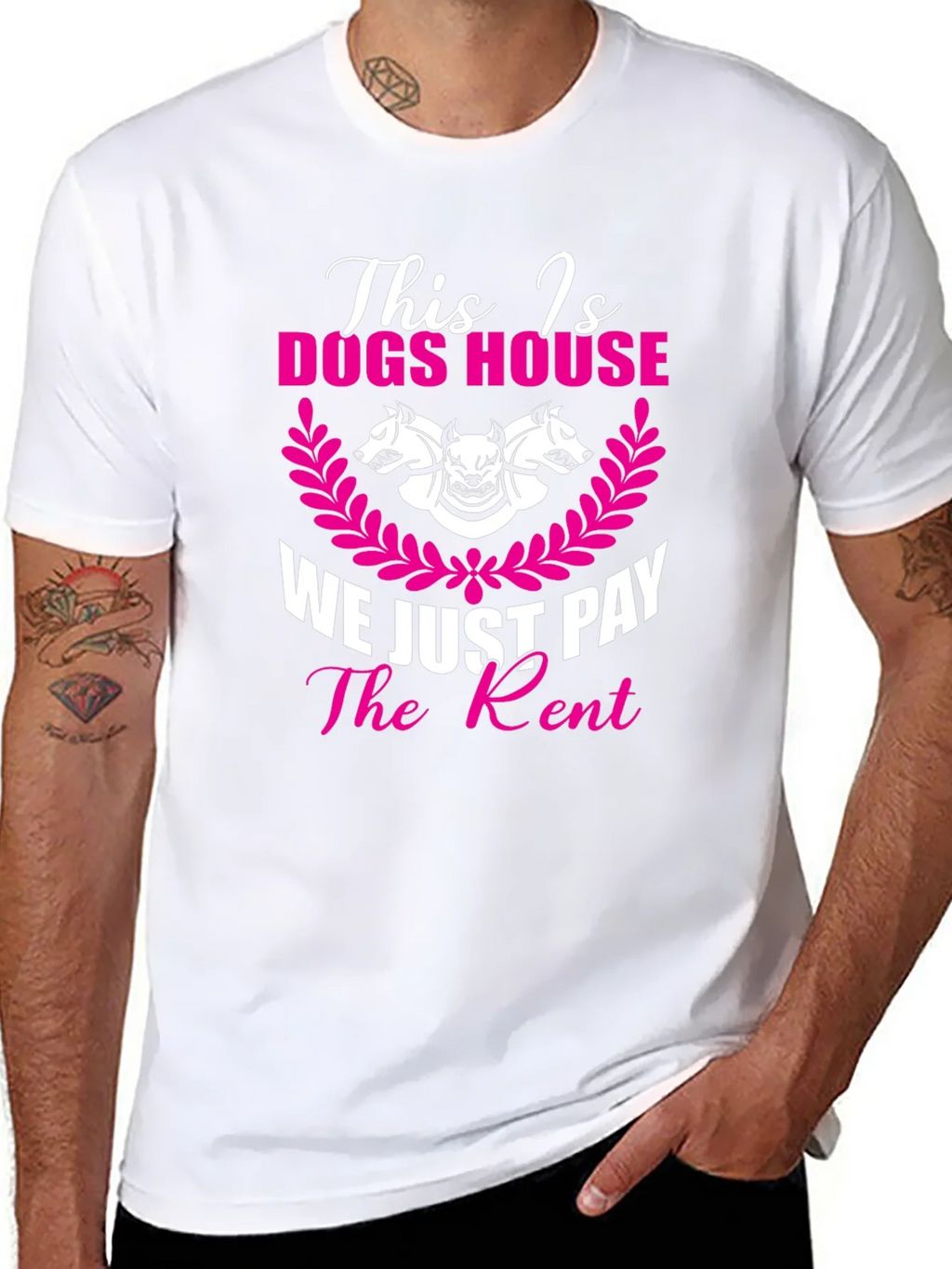 Dogs House T-Shirt: We Just Pay the Rent - Mens Black Tee product image 7