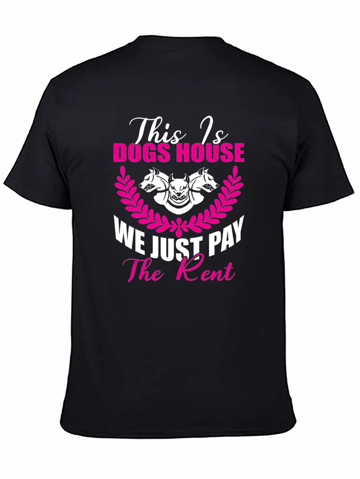 Dogs House T-Shirt: We Just Pay the Rent - Mens Black Tee product image 4