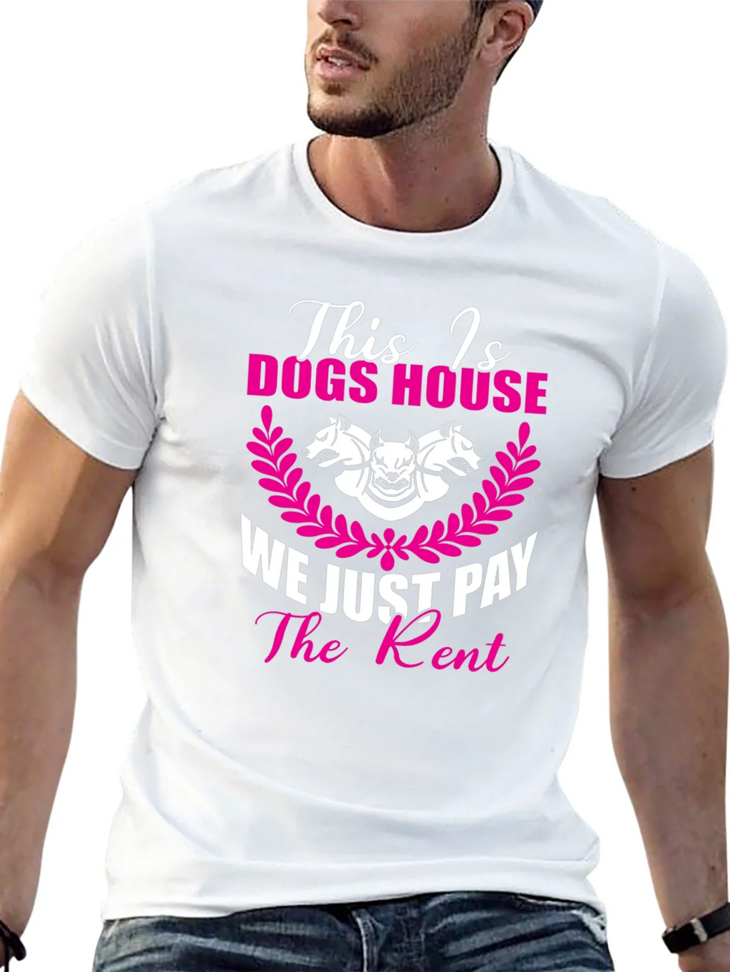 Dogs House T-Shirt: We Just Pay the Rent - Mens Black Tee product image 12