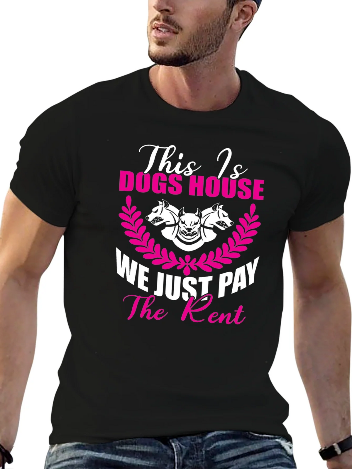 Dogs House T-Shirt: We Just Pay the Rent - Mens Black Tee product image 6