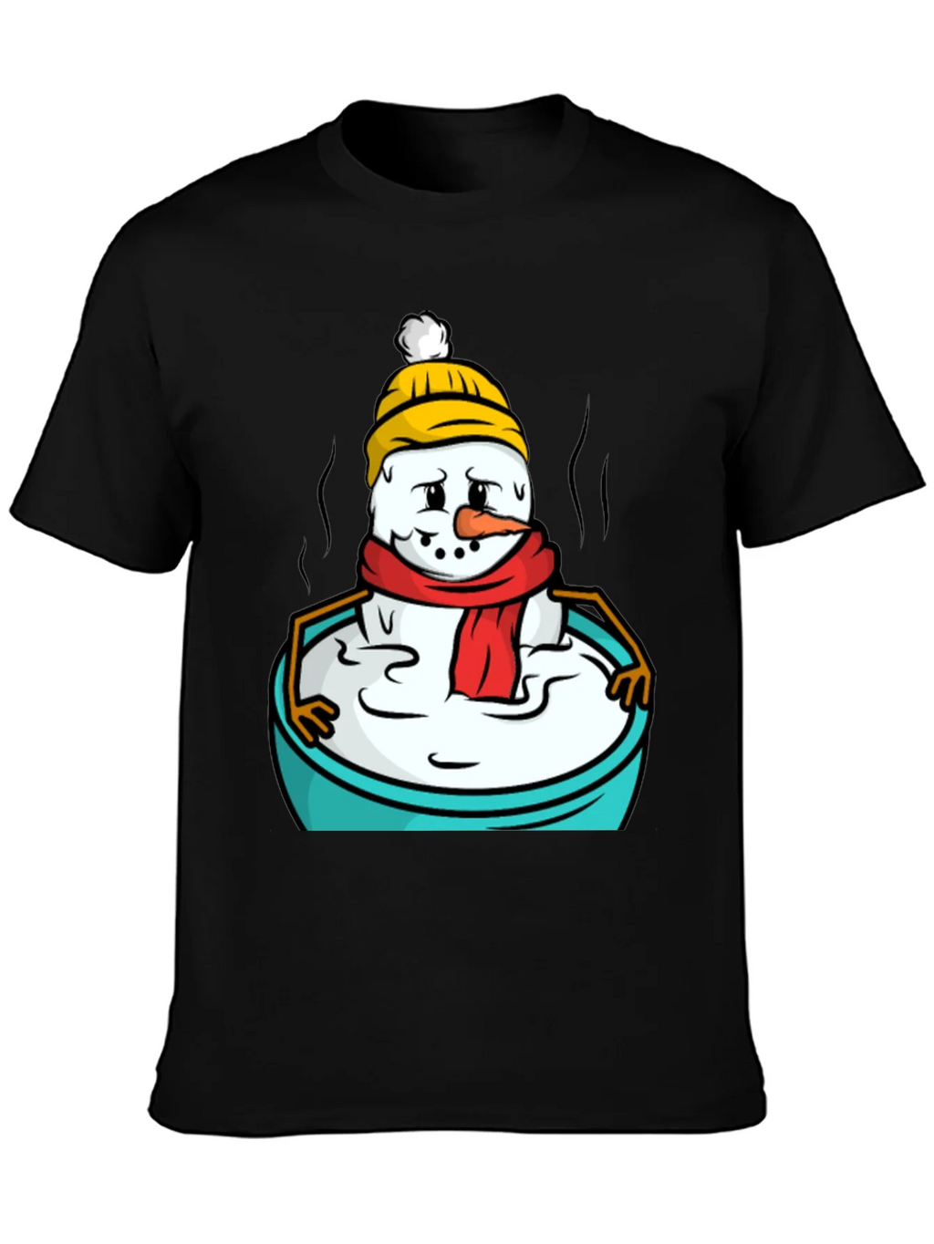 Melting Snowman Graphic Tee - Unisex Black T-Shirt product image 1
