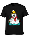 Melting Snowman Graphic Tee - Unisex Black T-Shirt product image 1