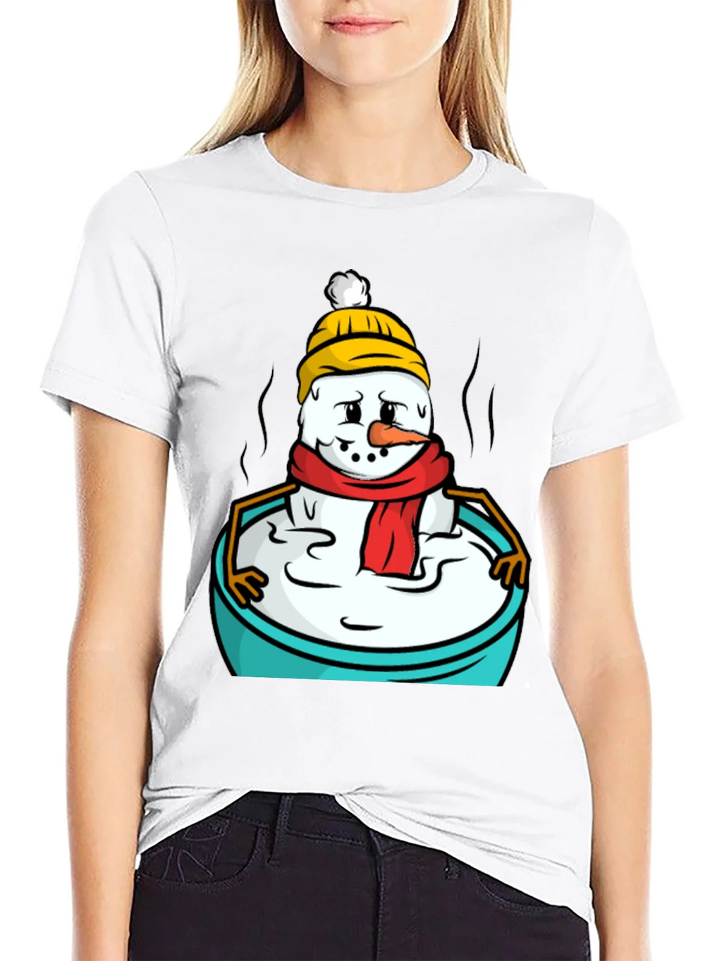 Melting Snowman Graphic Tee - Unisex Black T-Shirt product image 2