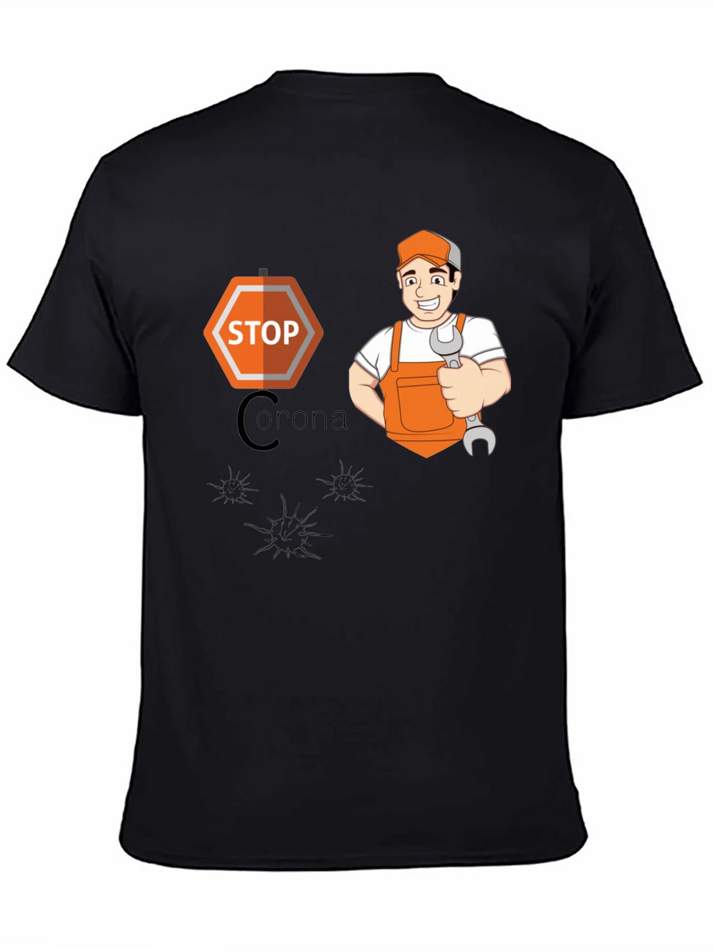 Stop Corona Mechanic T-Shirt - Black product image 4