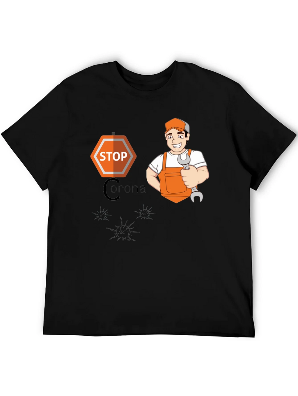 Stop Corona Mechanic T-Shirt - Black product image 5