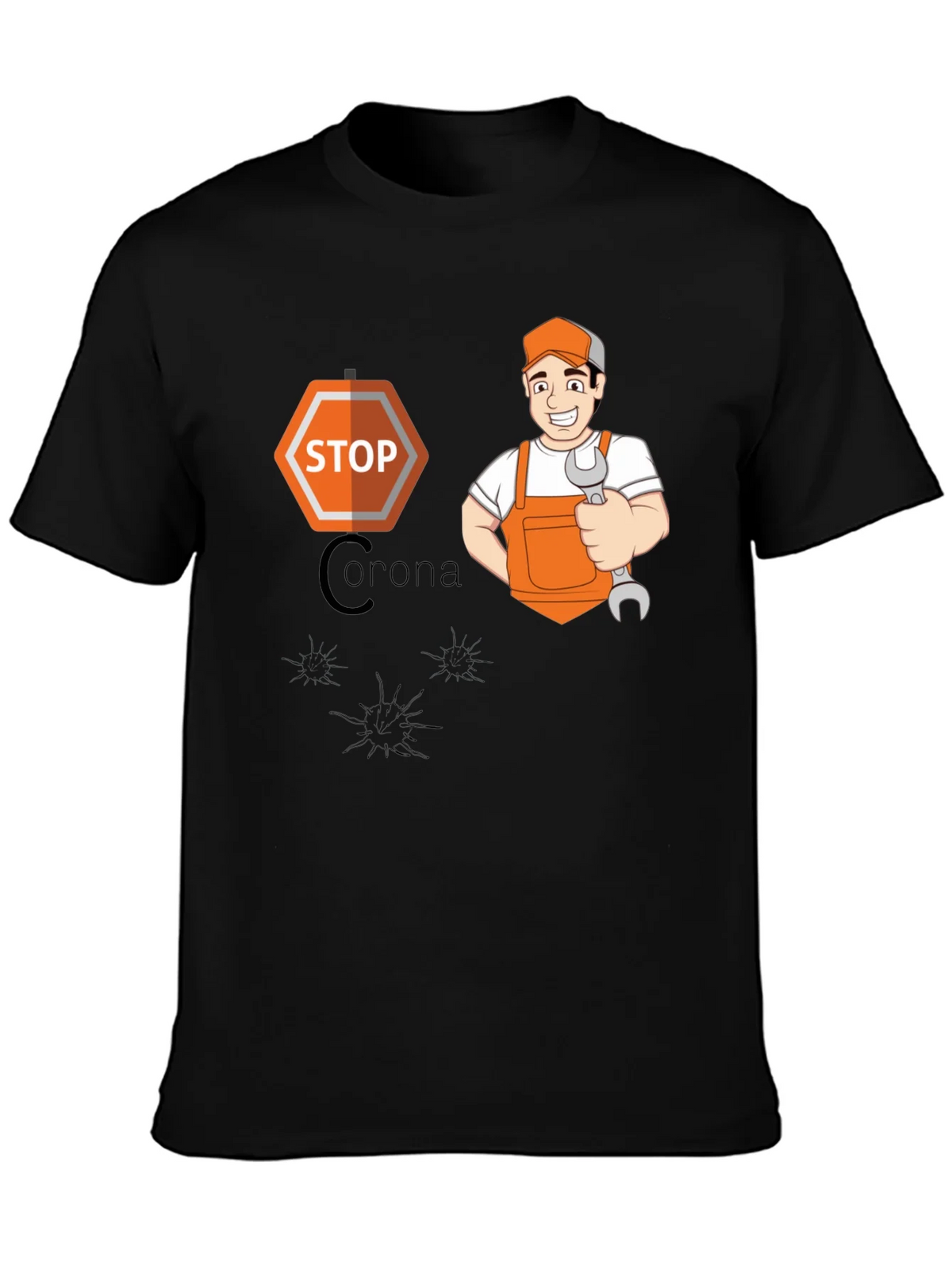 Stop Corona Mechanic T-Shirt - Black product image 3