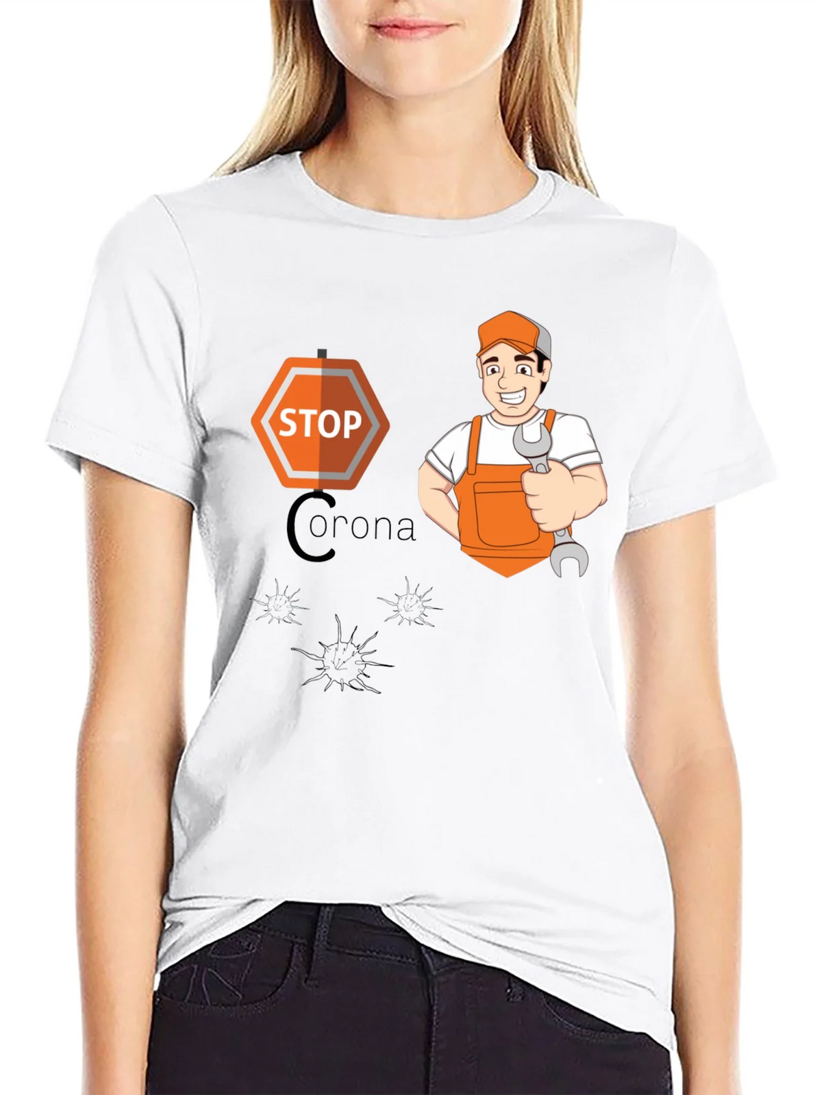 Stop Corona Mechanic T-Shirt - Black product image 8
