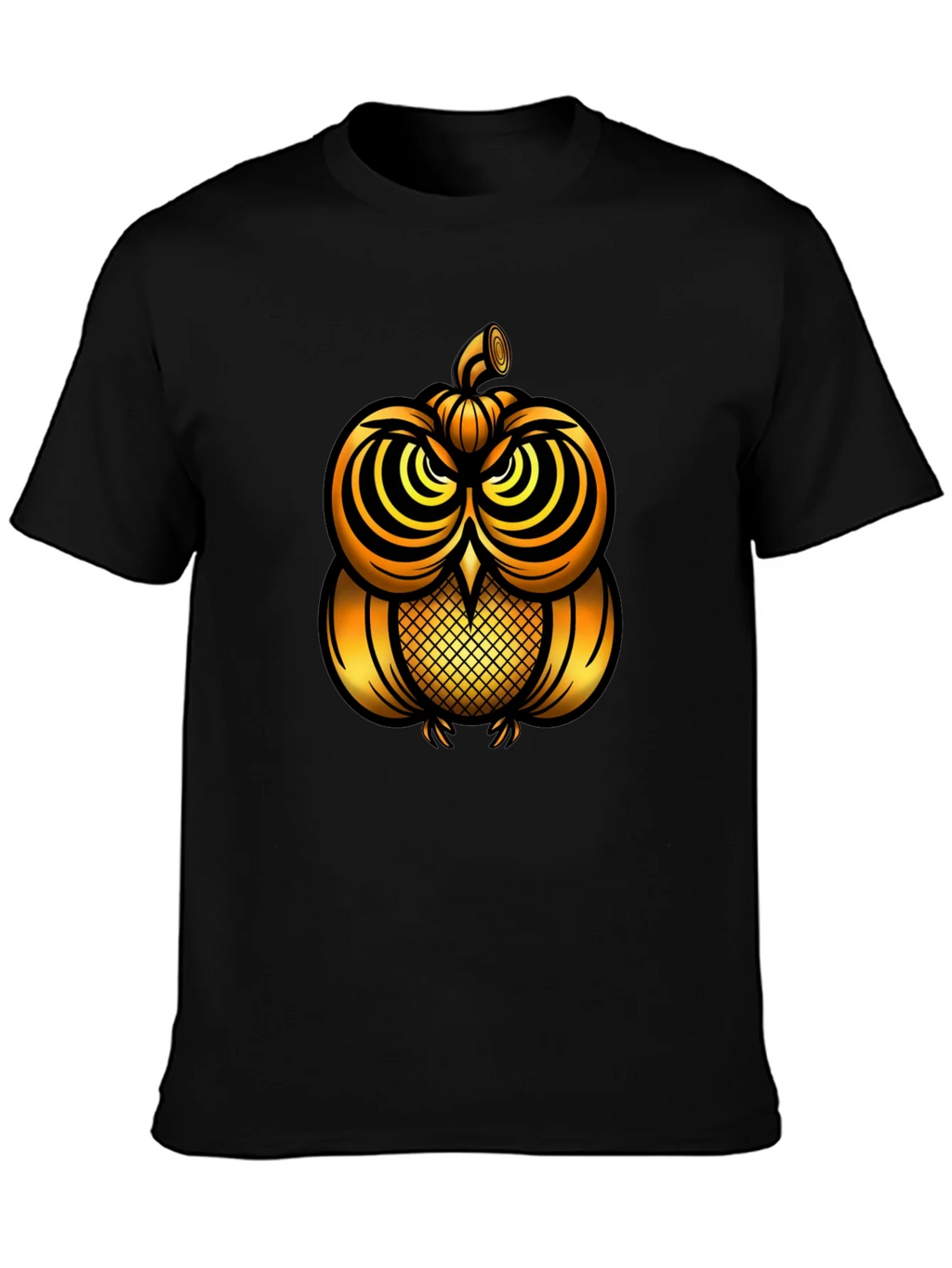 Golden Pumpkin Owl Graphic Tee - Unique Halloween Style product image 3