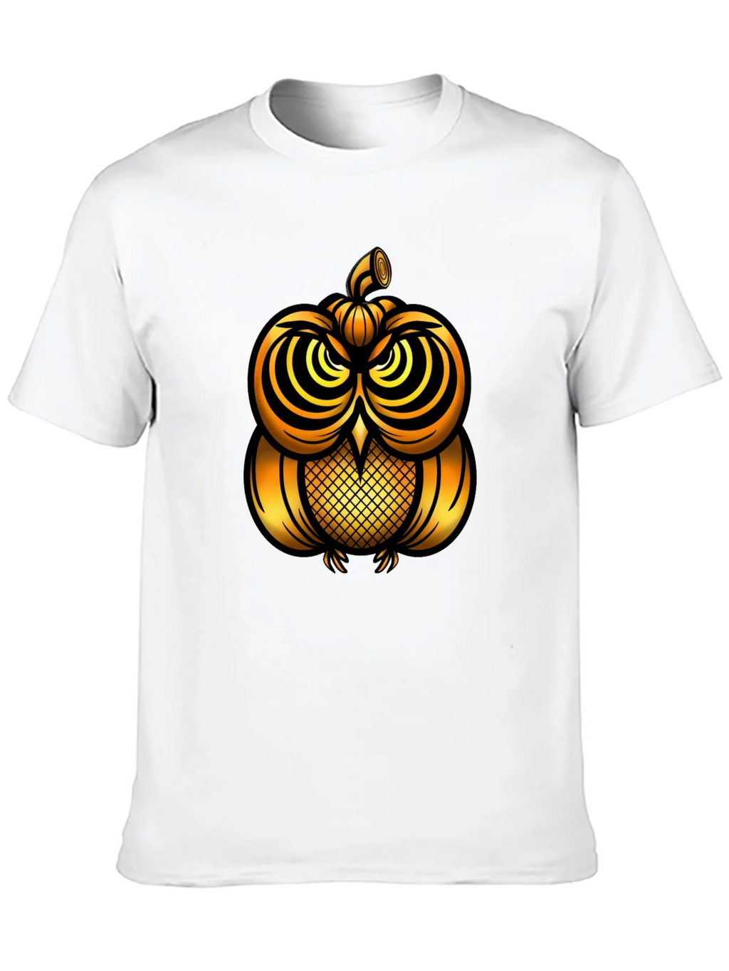 Golden Pumpkin Owl Graphic Tee - Unique Halloween Style product image 9