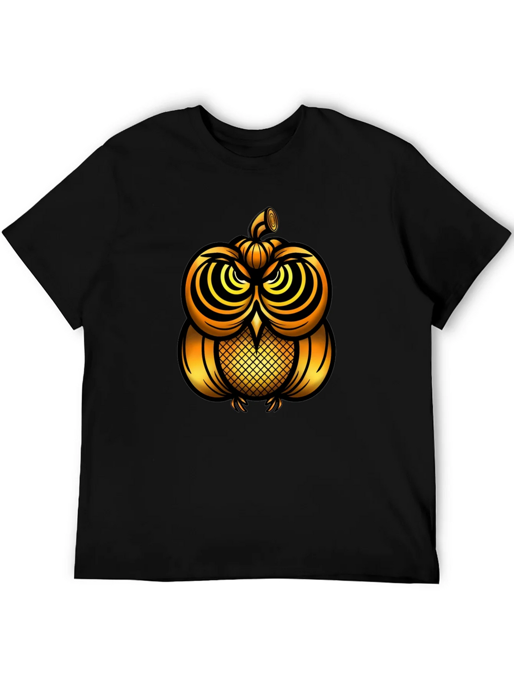 Golden Pumpkin Owl Graphic Tee - Unique Halloween Style product image 5