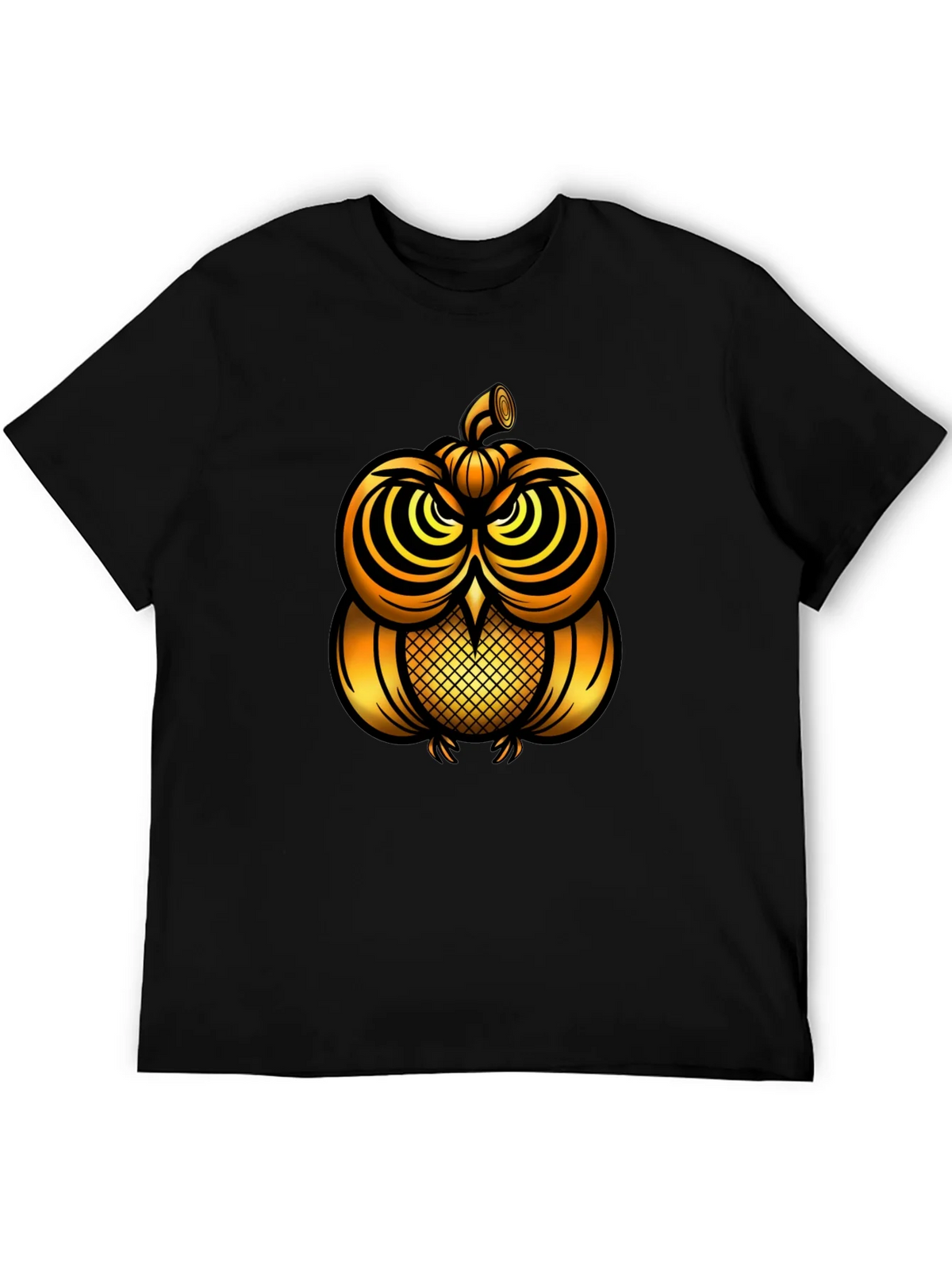 Golden Pumpkin Owl Graphic Tee - Unique Halloween Style product image 5