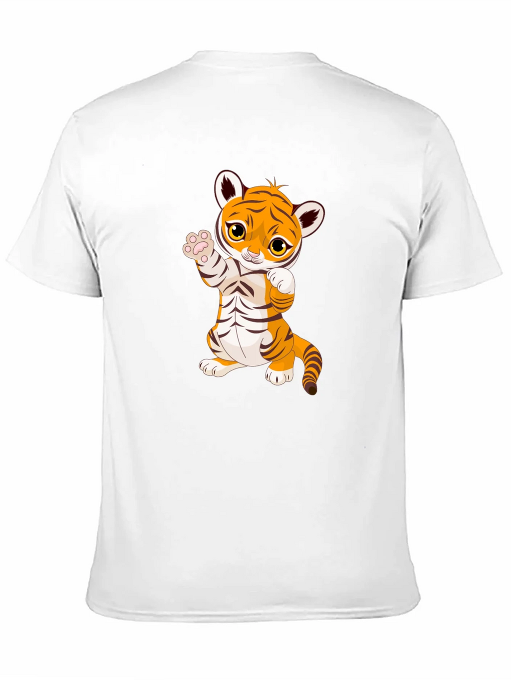 Cute Cartoon Tiger Black T-Shirt product image 9