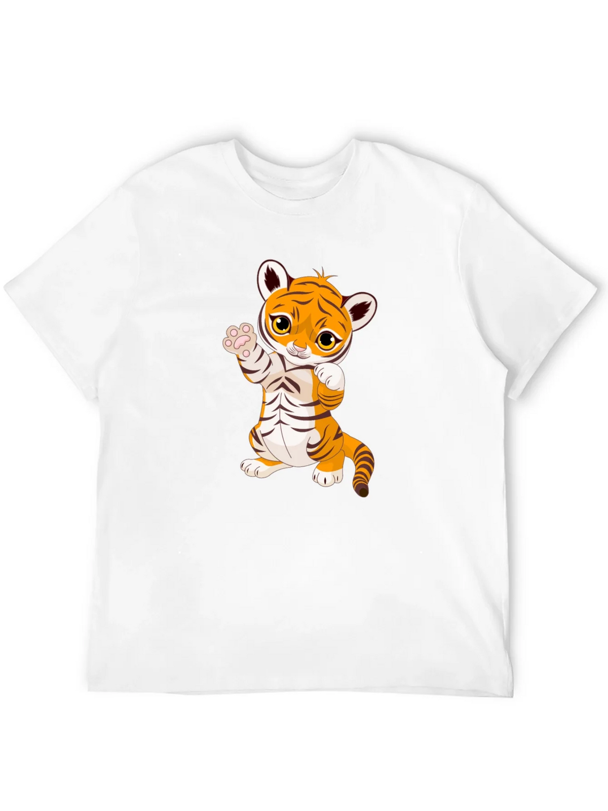 Cute Cartoon Tiger Black T-Shirt product image 10