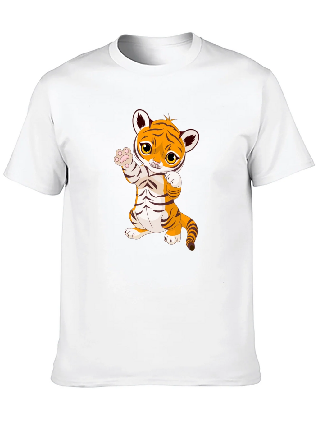 Cute Cartoon Tiger Black T-Shirt product image 8