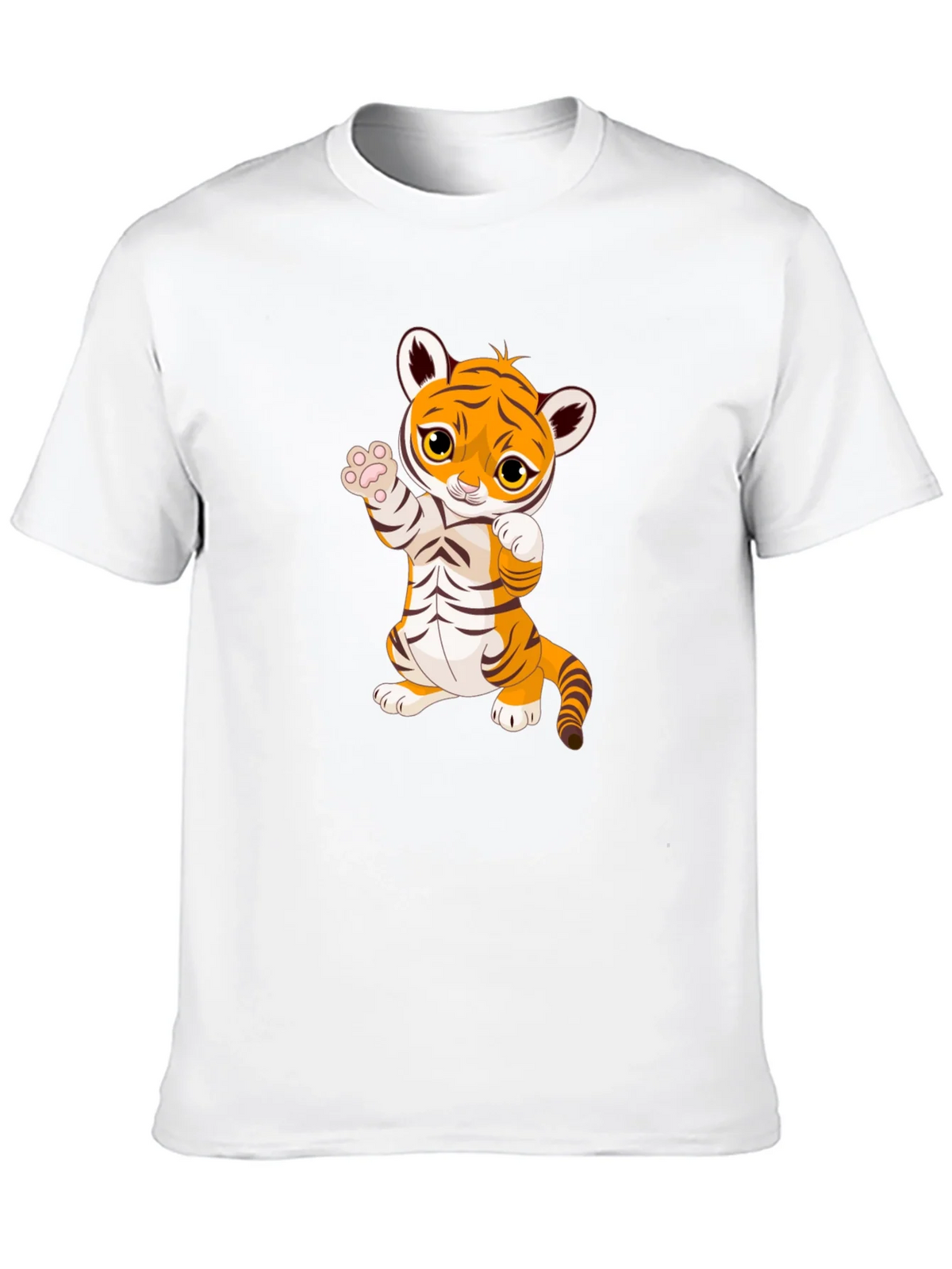 Cute Cartoon Tiger Black T-Shirt product image 8